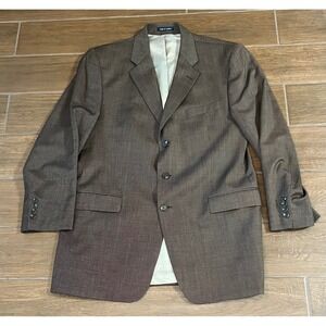 Ralph Lauren Mens 46L Brown 100% Wool 3-Button Blazer Sport Coat Made in Canada